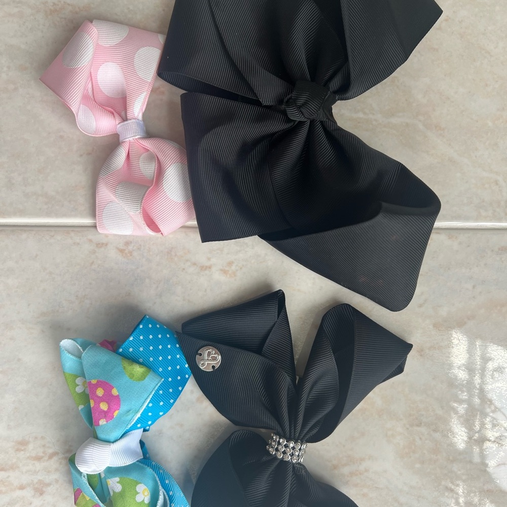 JoJo Siwa Black, Pink, Blue Hair Bow Set